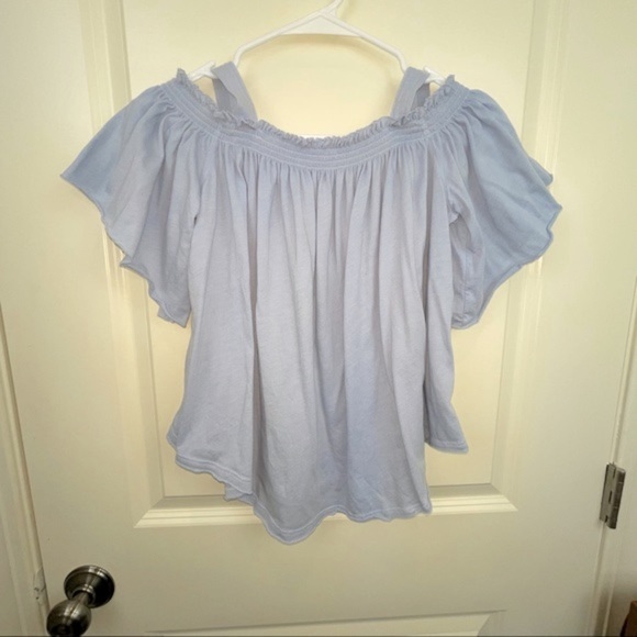 Free People Darling Off The Shoulder Knit Blouse Blue S - Picture 3 of 17